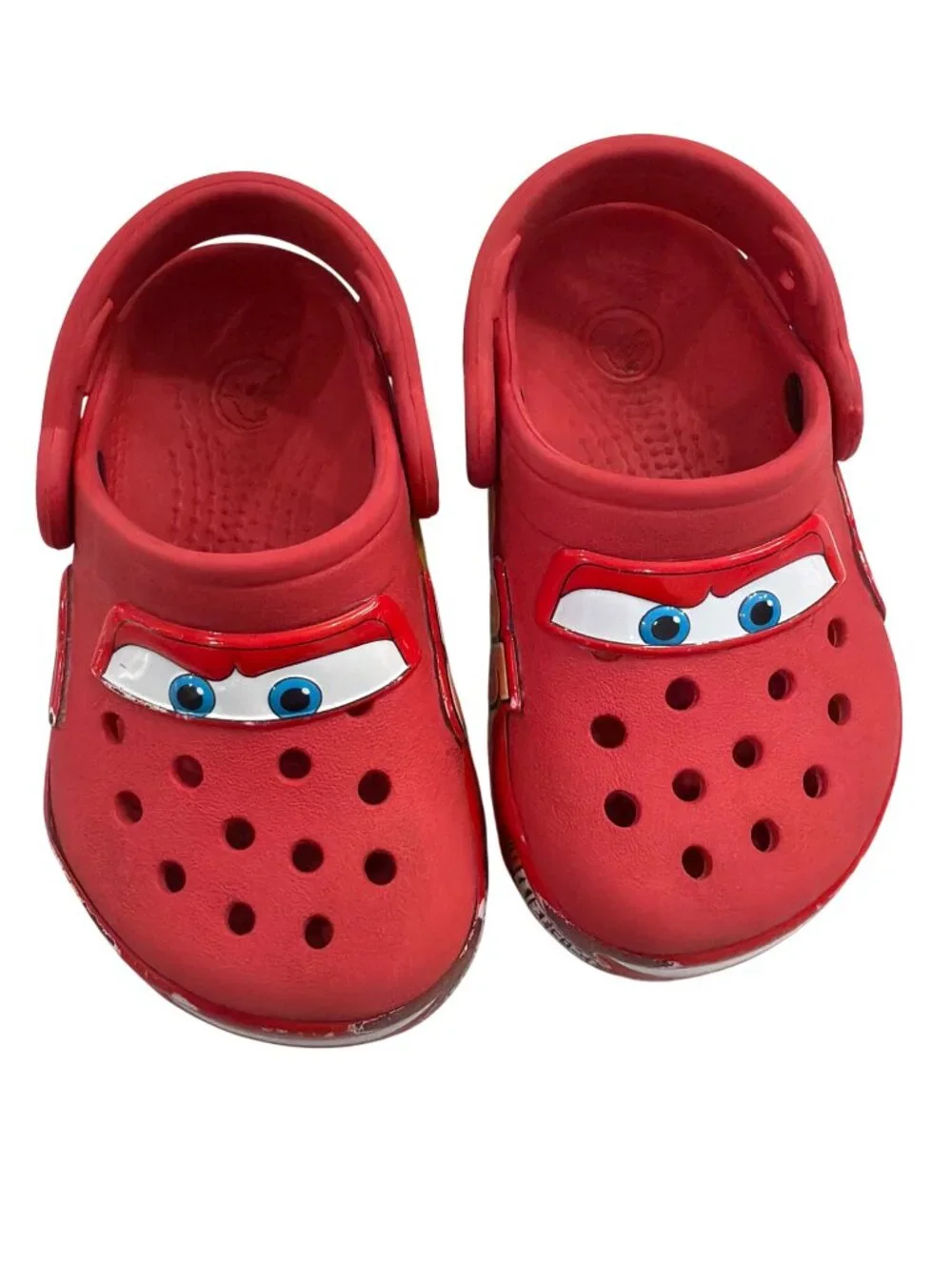 Disney Cars Crocs Kids Red Clogs With Lightning McQueen Design Size C6